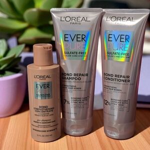 L'Oreal EverPure Bond Repair Shampoo, Conditioner And Bond Strengthening (New)